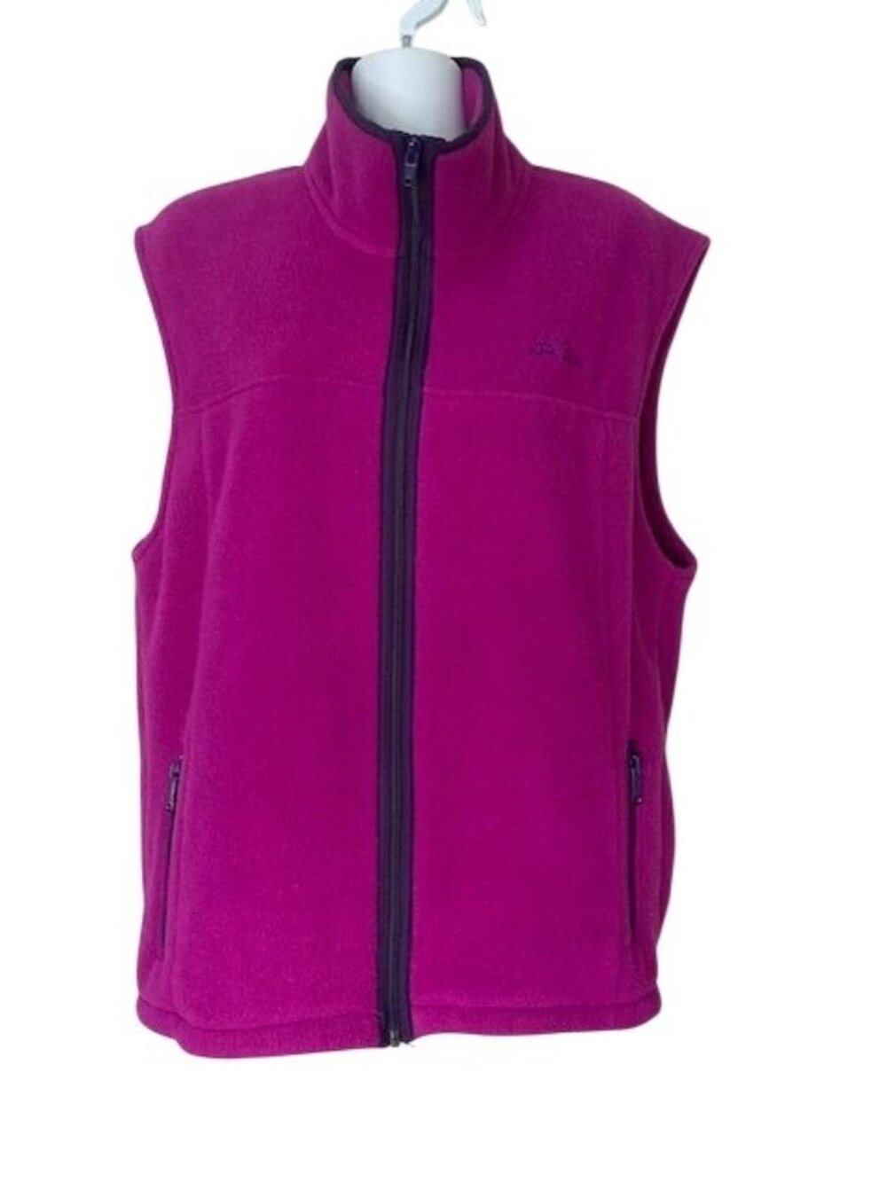 Fleece Vest Large L L Bean Vintage Magenta Full Zip Sz L Vintage